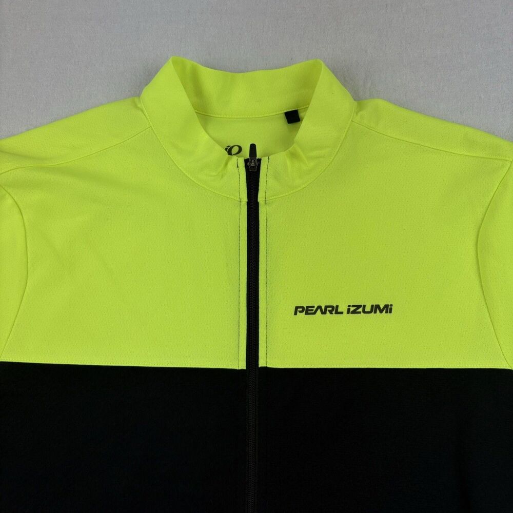 Pearl Izumi Quest Cycling Jersey Mens Medium Neon Yellow Hi Visibility Full Zip